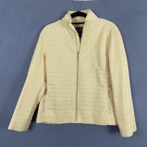 AEROS By Kristen Blake Jacket Womens L Yellow Quilted Insulated Zip Pockets